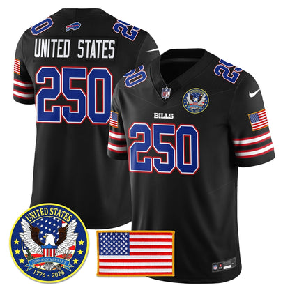 BUF "United States 250th Anniversary Patch" Vapor Limited Jersey - Stitched