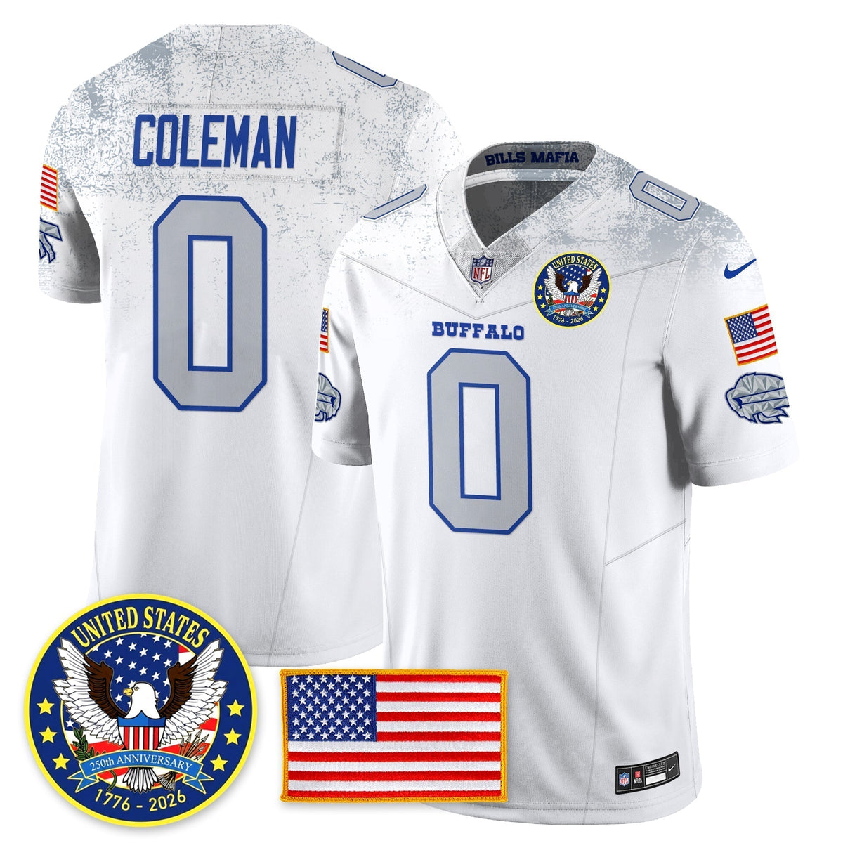 BUF "United States 250th Anniversary Patch" Vapor Limited Jersey - Stitched