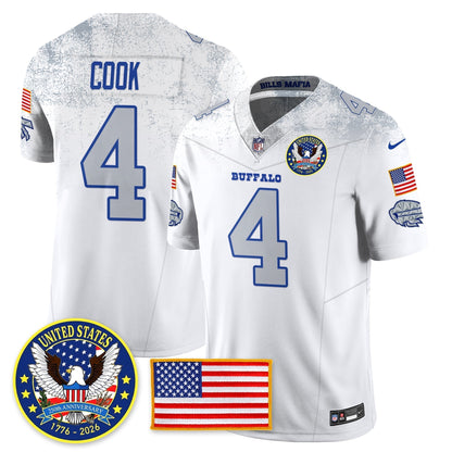 BUF "United States 250th Anniversary Patch" Vapor Limited Jersey - Stitched