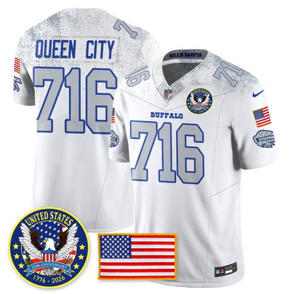BUF "United States 250th Anniversary Patch" Vapor Limited Jersey - Stitched
