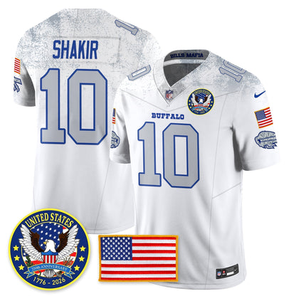BUF "United States 250th Anniversary Patch" Vapor Limited Jersey - Stitched