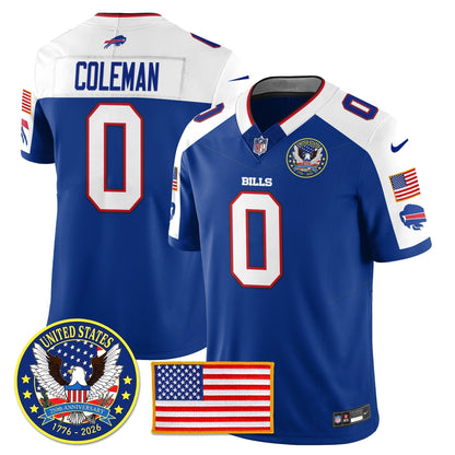 BUF "United States 250th Anniversary Patch" Vapor Limited Jersey - Stitched