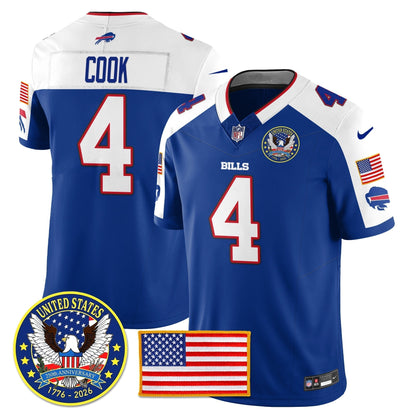 BUF "United States 250th Anniversary Patch" Vapor Limited Jersey - Stitched