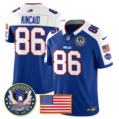BUF "United States 250th Anniversary Patch" Vapor Limited Jersey - Stitched