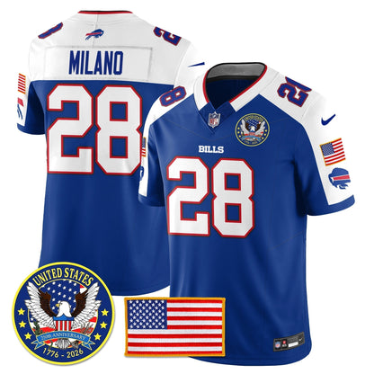 BUF "United States 250th Anniversary Patch" Vapor Limited Jersey - Stitched