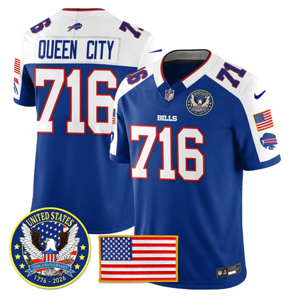 BUF "United States 250th Anniversary Patch" Vapor Limited Jersey - Stitched