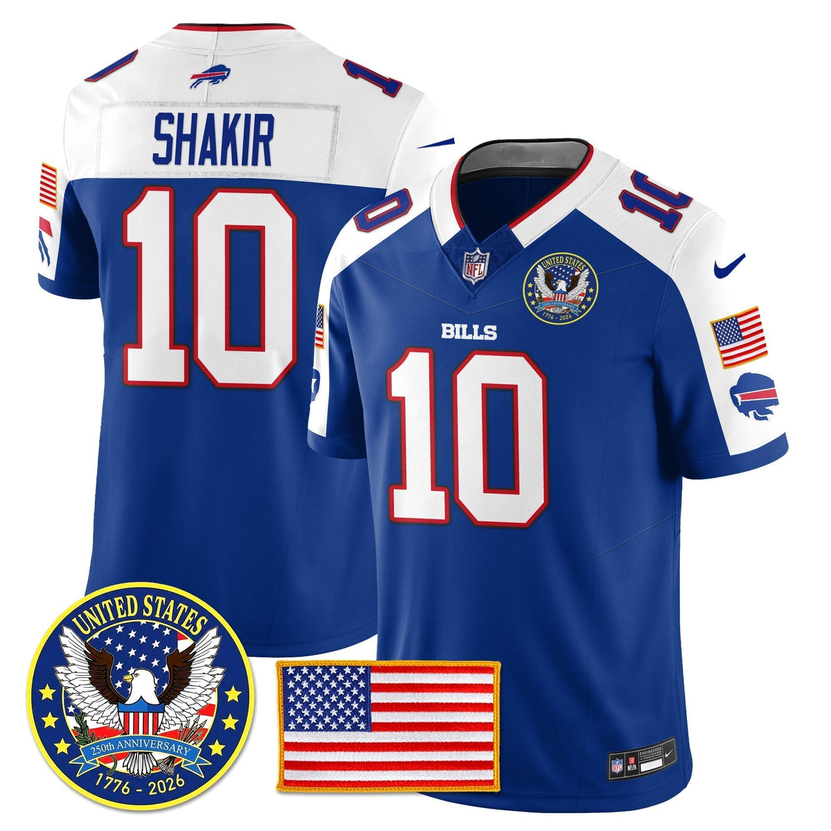 BUF "United States 250th Anniversary Patch" Vapor Limited Jersey - Stitched