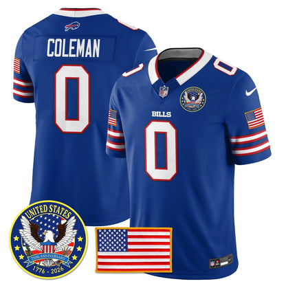 BUF "United States 250th Anniversary Patch" Vapor Limited Jersey - Stitched
