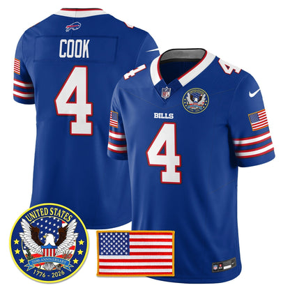 BUF "United States 250th Anniversary Patch" Vapor Limited Jersey - Stitched
