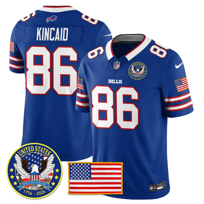 BUF "United States 250th Anniversary Patch" Vapor Limited Jersey - Stitched