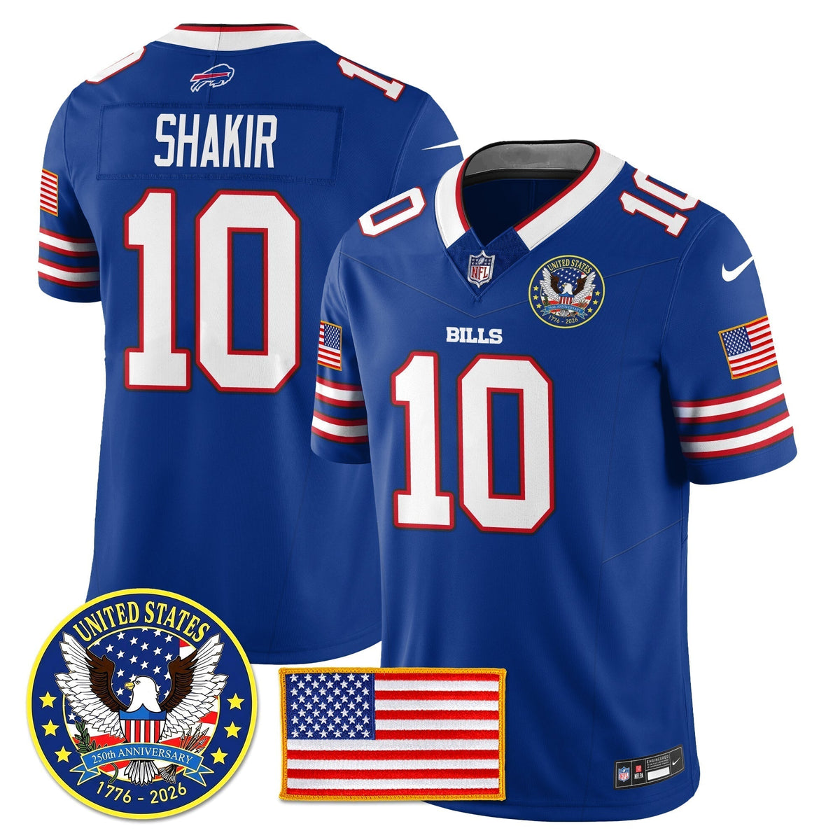 BUF "United States 250th Anniversary Patch" Vapor Limited Jersey - Stitched