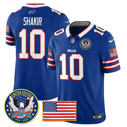 BUF "United States 250th Anniversary Patch" Vapor Limited Jersey - Stitched
