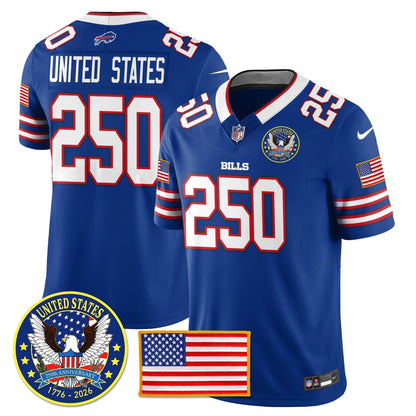 BUF "United States 250th Anniversary Patch" Vapor Limited Jersey - Stitched