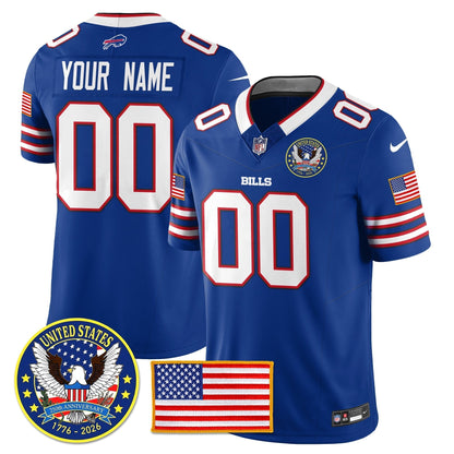 Custom BUF "United States 250th Anniversary Patch" Vapor Limited Jersey - Stitched
