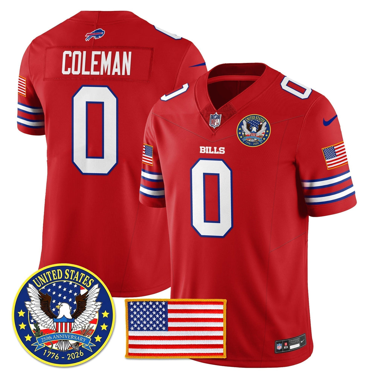 BUF "United States 250th Anniversary Patch" Vapor Limited Jersey - Stitched