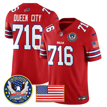 BUF "United States 250th Anniversary Patch" Vapor Limited Jersey - Stitched