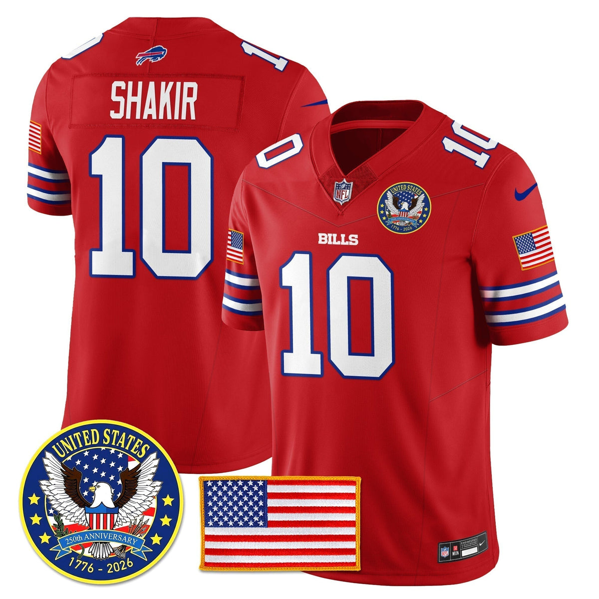 BUF "United States 250th Anniversary Patch" Vapor Limited Jersey - Stitched