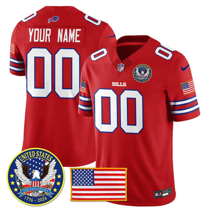 Custom BUF "United States 250th Anniversary Patch" Vapor Limited Jersey - Stitched