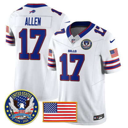 BUF "United States 250th Anniversary Patch" Vapor Limited Jersey - Stitched