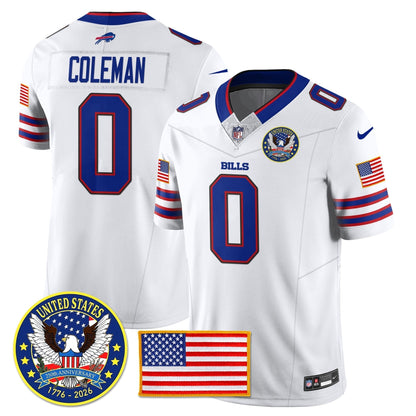 BUF "United States 250th Anniversary Patch" Vapor Limited Jersey - Stitched