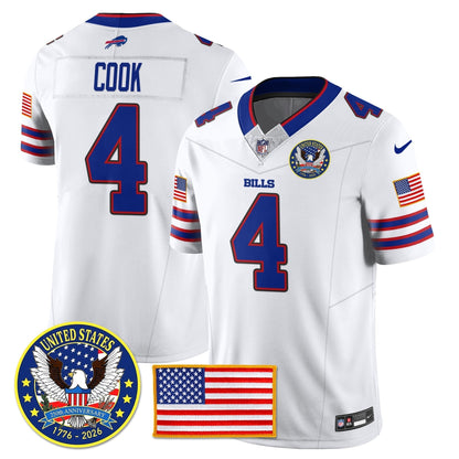 BUF "United States 250th Anniversary Patch" Vapor Limited Jersey - Stitched