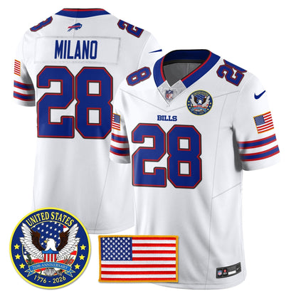 BUF "United States 250th Anniversary Patch" Vapor Limited Jersey - Stitched