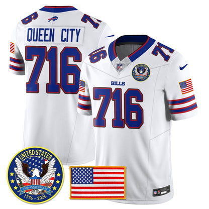 BUF "United States 250th Anniversary Patch" Vapor Limited Jersey - Stitched