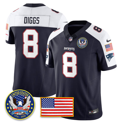 NE "United States 250th Anniversary Patch" Vapor Limited Jersey - Stitched