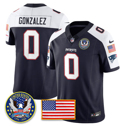 NE "United States 250th Anniversary Patch" Vapor Limited Jersey - Stitched