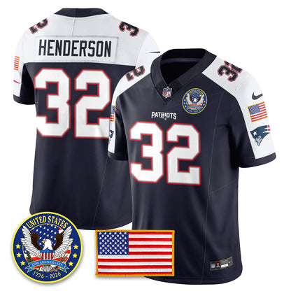 NE "United States 250th Anniversary Patch" Vapor Limited Jersey - Stitched