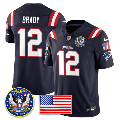 NE "United States 250th Anniversary Patch" Vapor Limited Jersey - Stitched