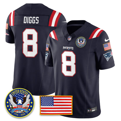 NE "United States 250th Anniversary Patch" Vapor Limited Jersey - Stitched