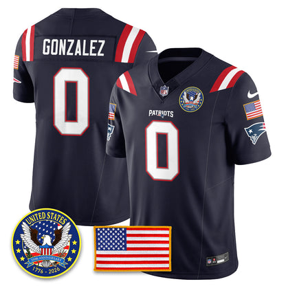 NE "United States 250th Anniversary Patch" Vapor Limited Jersey - Stitched