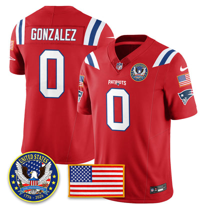NE "United States 250th Anniversary Patch" Vapor Limited Jersey - Stitched