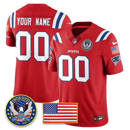 NE "United States 250th Anniversary Patch" Vapor Limited Jersey - Stitched