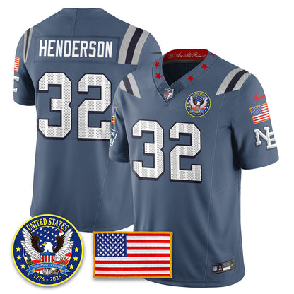NE "United States 250th Anniversary Patch" Vapor Limited Jersey - Stitched