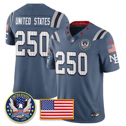 NE "United States 250th Anniversary Patch" Vapor Limited Jersey - Stitched