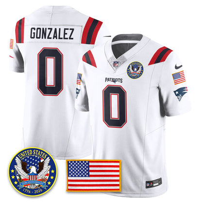 NE "United States 250th Anniversary Patch" Vapor Limited Jersey - Stitched