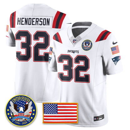 NE "United States 250th Anniversary Patch" Vapor Limited Jersey - Stitched