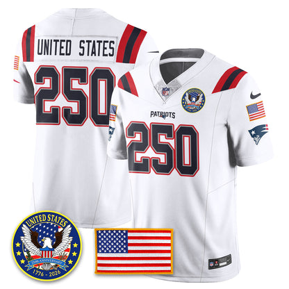 NE "United States 250th Anniversary Patch" Vapor Limited Jersey - Stitched