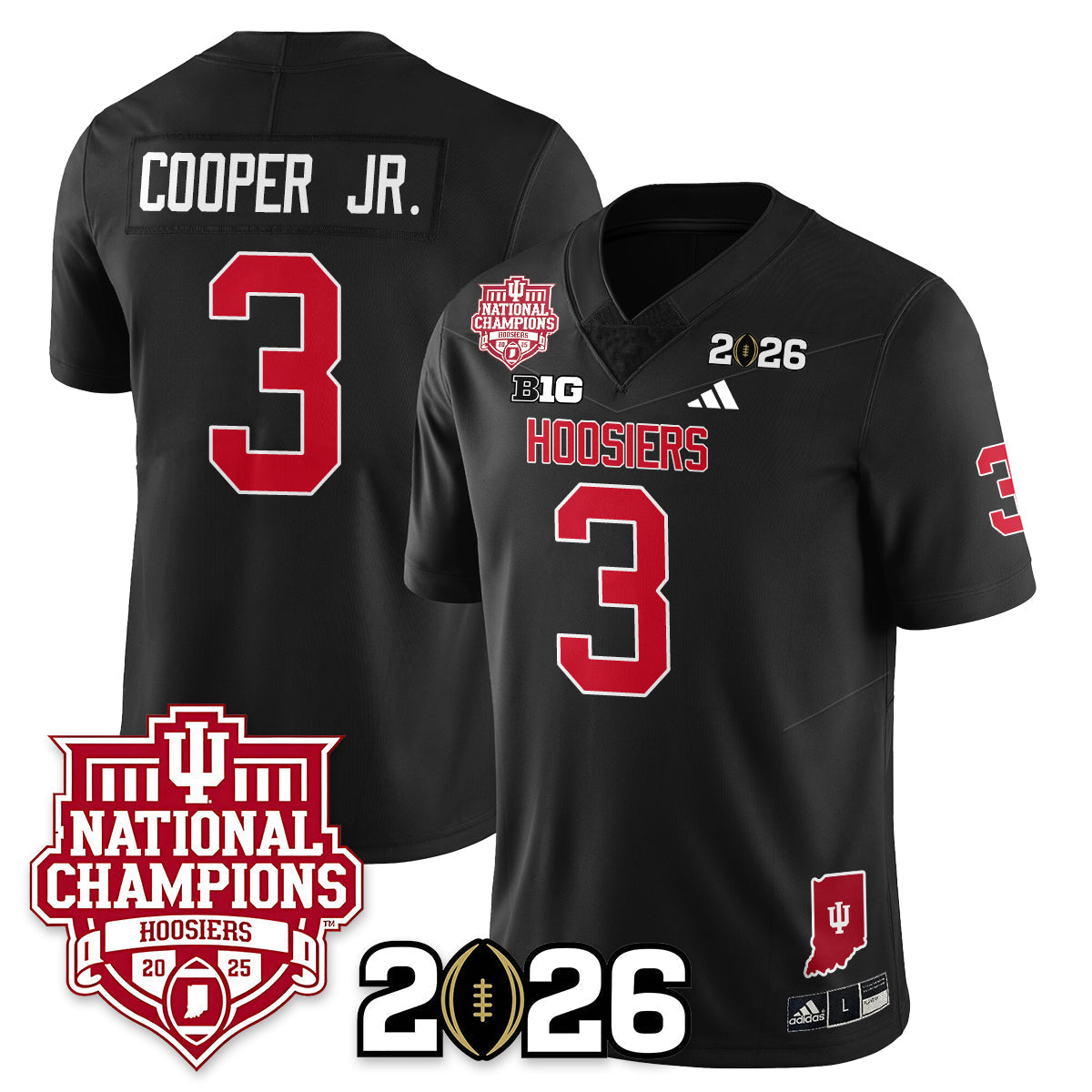 Indiana H Vapor Limited Football Jersey - 2025 National Champions - Stitched