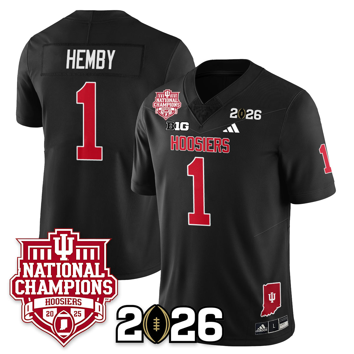 Indiana H Vapor Limited Football Jersey - 2025 National Champions - Stitched