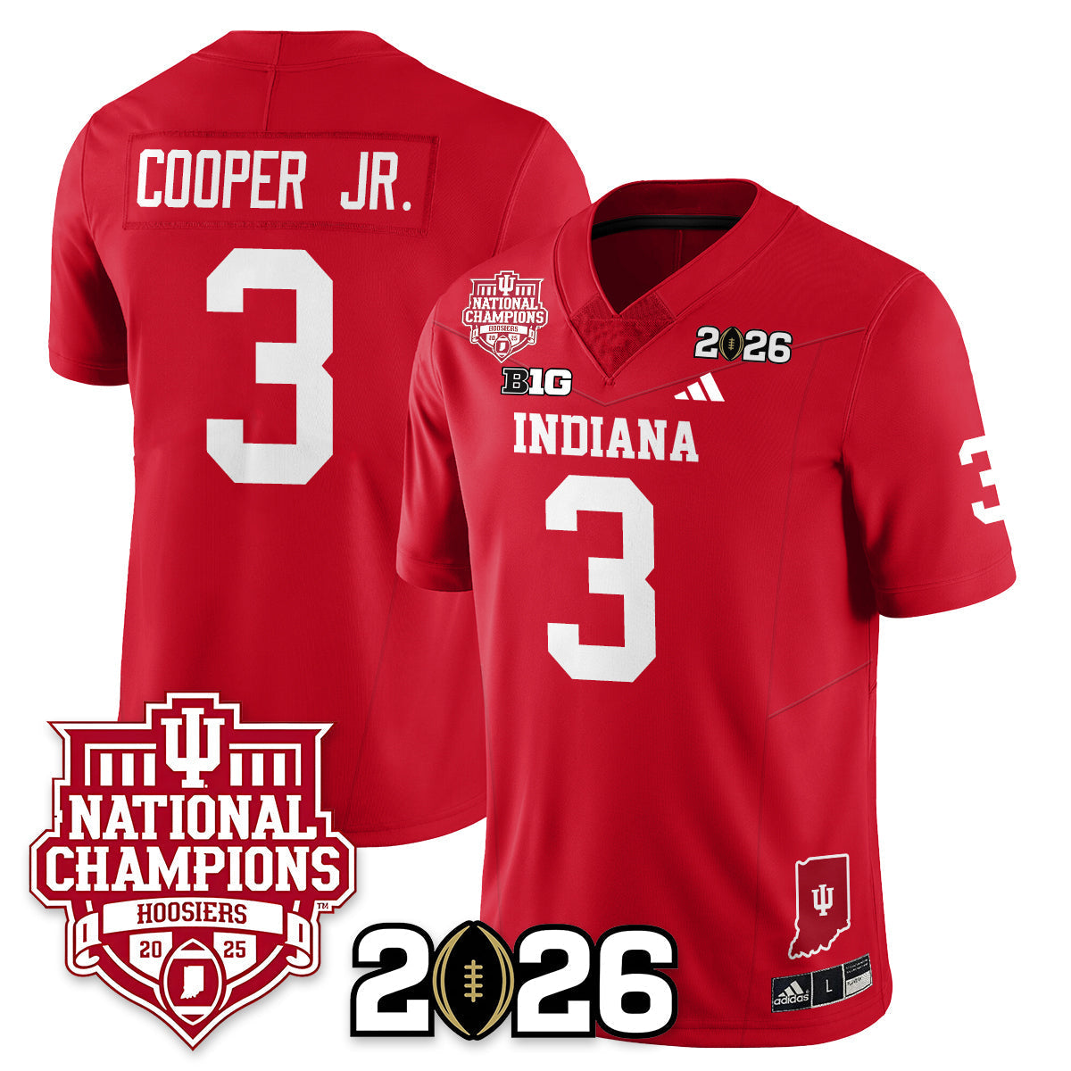 Indiana H Vapor Limited Football Jersey - 2025 National Champions - Stitched