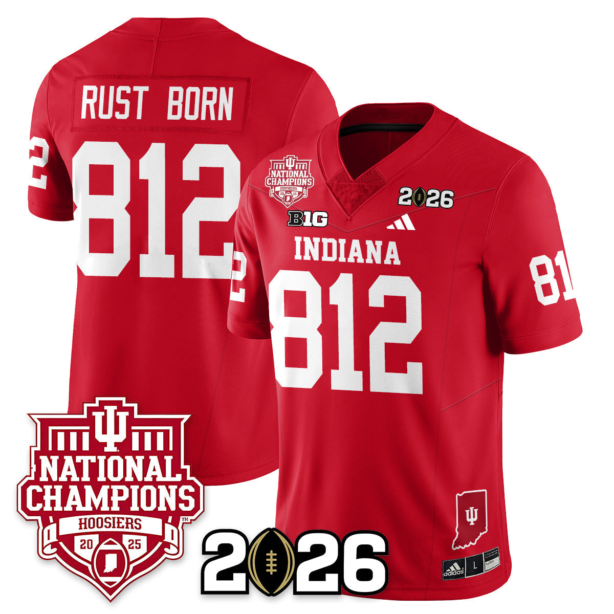 Indiana H Vapor Limited Football Jersey - 2025 National Champions - Stitched