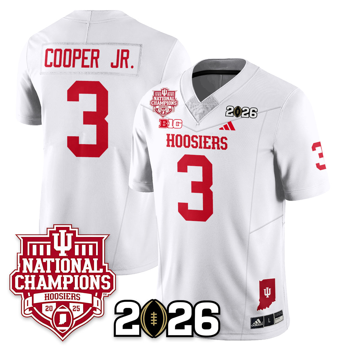Indiana H Vapor Limited Football Jersey - 2025 National Champions - Stitched