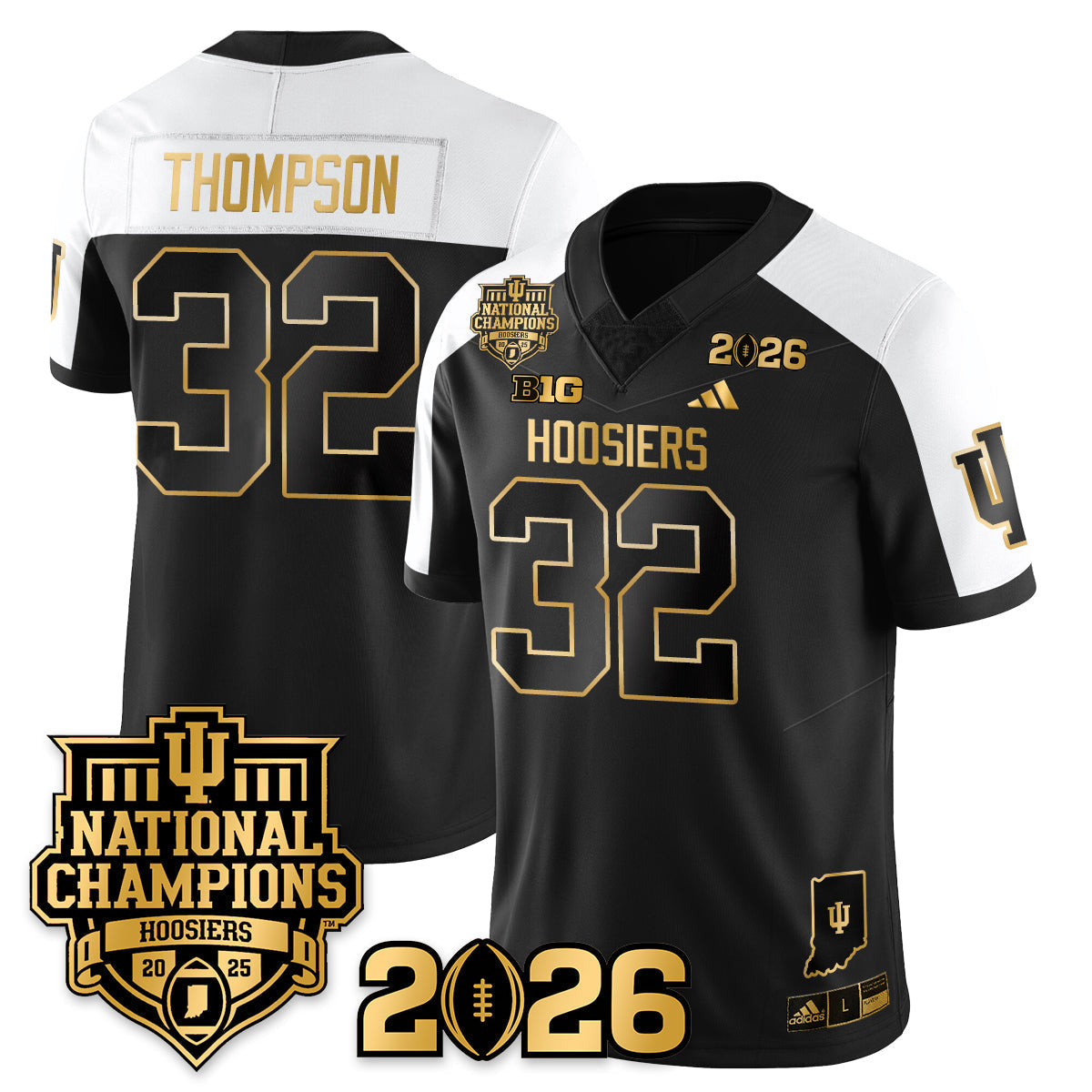 Indiana H Vapor Limited Football Gold Jersey - 2025 National Champions - Stitched