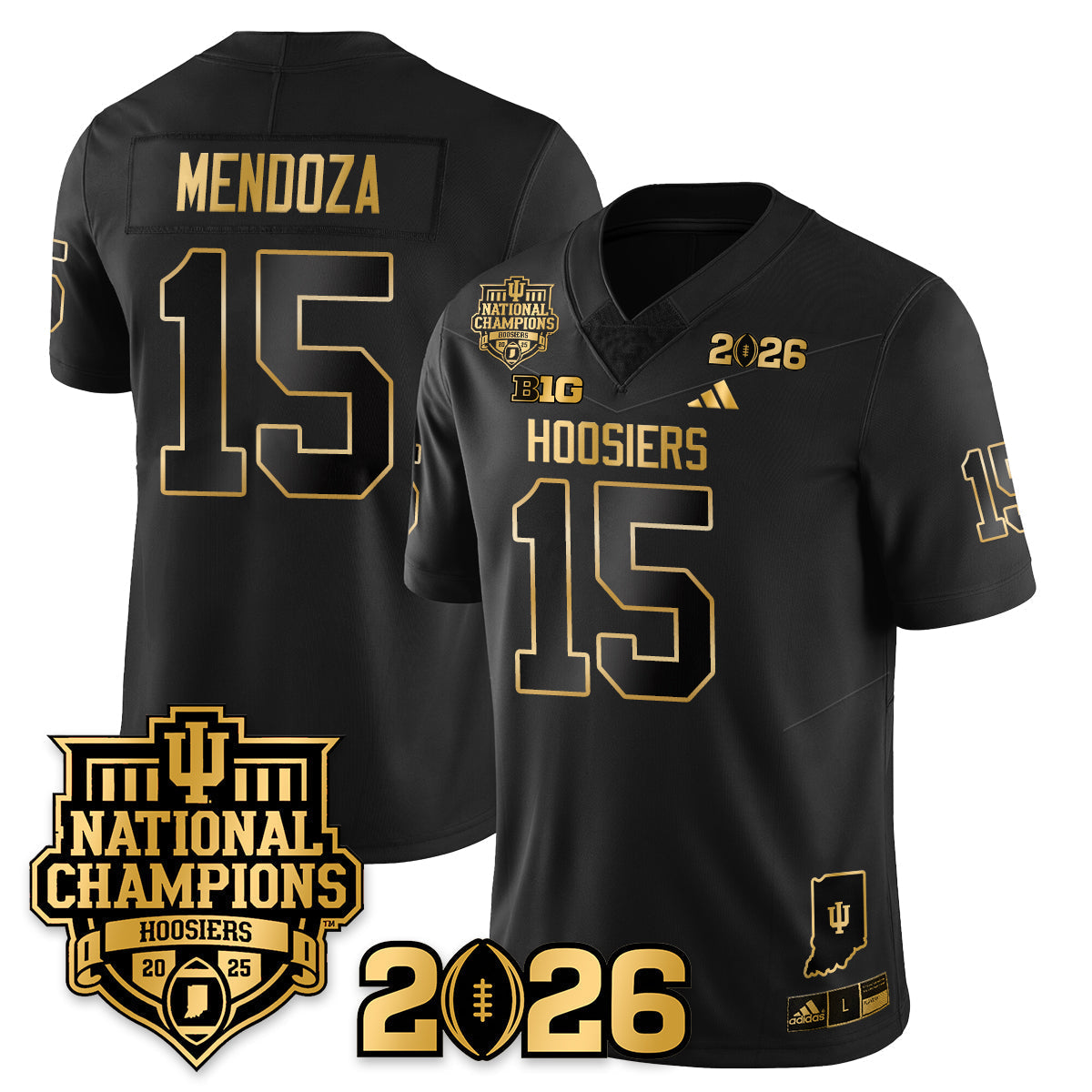 Indiana H Vapor Limited Football Gold Jersey - 2025 National Champions - Stitched