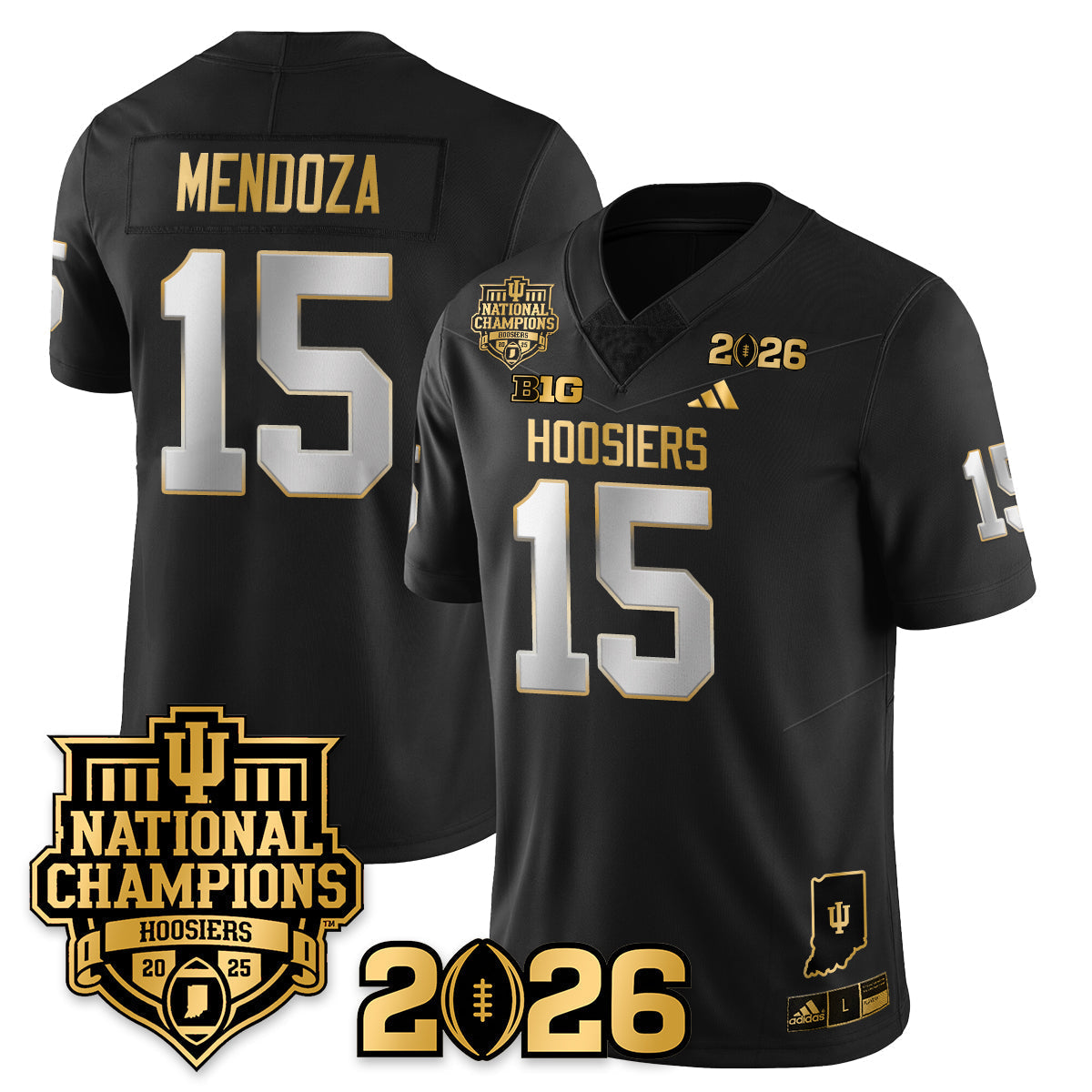Indiana H Vapor Limited Football Gold Jersey - 2025 National Champions - Stitched