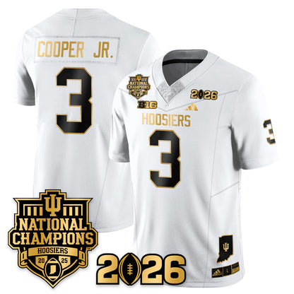 Indiana H Vapor Limited Football Gold Jersey - 2025 National Champions - Stitched
