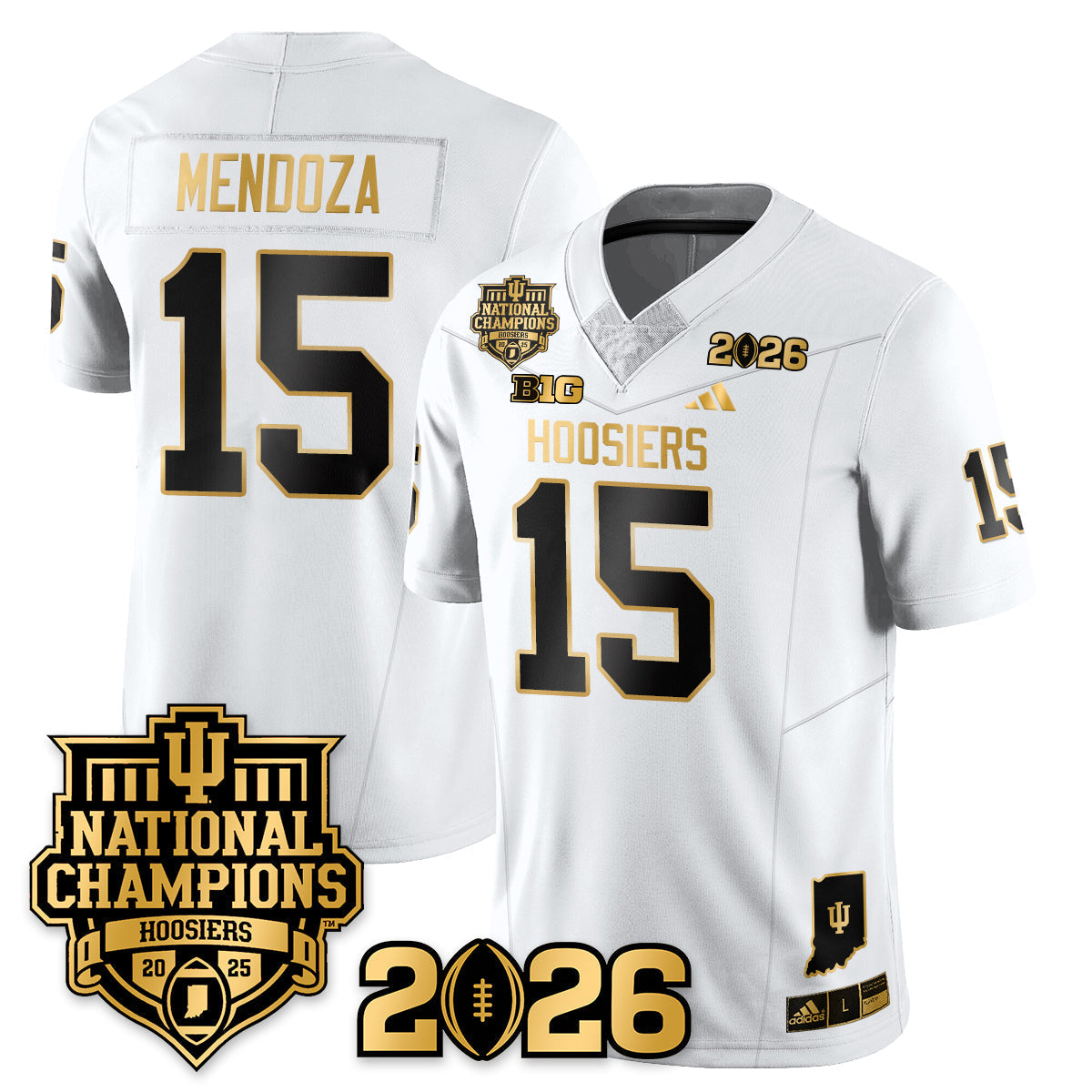 Indiana H Vapor Limited Football Gold Jersey - 2025 National Champions - Stitched